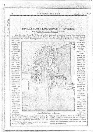 Französischer Länderraub in Tunesien.
