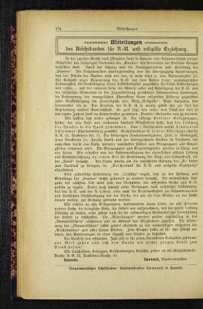 Mitteilungen des Reichsbundes für R.-U. und religiöse Erziehung