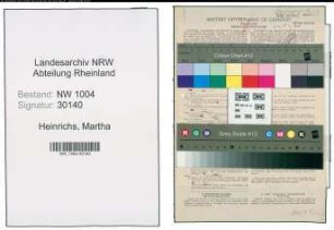 Entnazifizierung Martha Heinrichs , geb. 30.07.1908 (Naeherin)