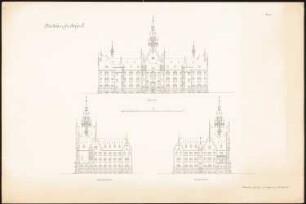 Rathaus, Stolp: Hofansicht, Seitenansichten 1:200