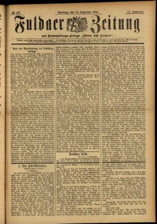 Ausgabe vom Samstag, den 15. Dezember 1894.