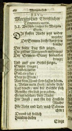 Morgen-Lied Christlicher Communicanten.