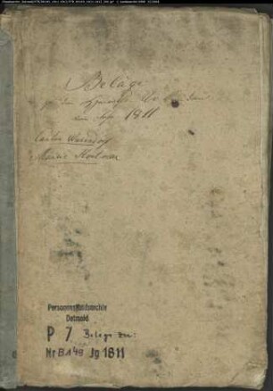 Belegakten (Heiraten) Zivilstandsregister der Munizipalität Hoetmar (H 1811-1812). (Gemeinde: Hoetmar, Kreis Warendorf)