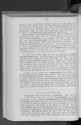 Sitzung am 26. Mai 1891.