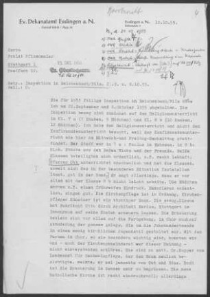 Reichenbach/Fils: Inspektionsbericht 1955