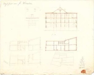 Reiffenstuel, Michael; München; Wohnhaus Kinader - Lageplan, Grundrisse, Teilansicht, Schnitt