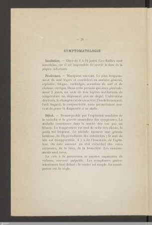 Symptomatologie