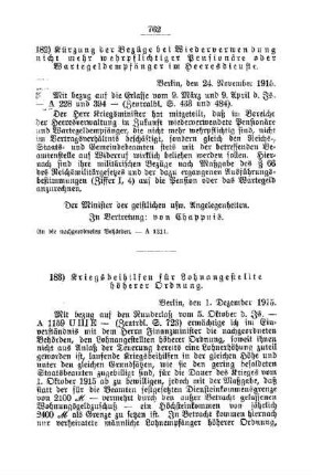 Kürzung der Bezüge bei Wiederverwendung nicht mehr wehrpflichtiger Pensionäre oder Wartegeldempfänger im Heeresdienste : [A. Behörden und Beamte]