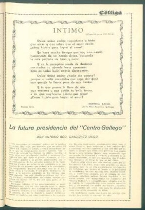 La futura presidencia del "Centro Gallego" : Don Antonio Bóo, candidato único
