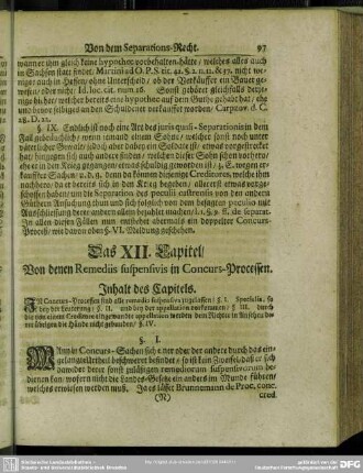 Das XII. Capitel, Von denen Remediis suspensivis in Concurs-Processen
