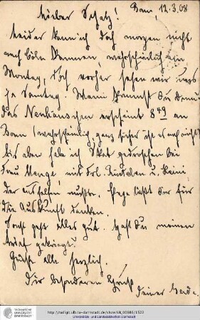 Postkarte vom 12.03.1908