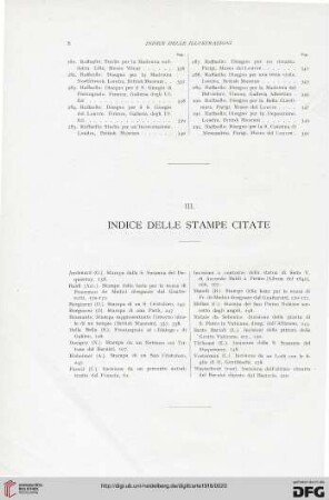 III. Indice delle stampe citate