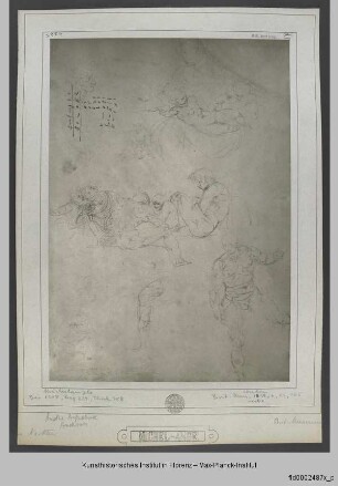 Studie zu einer Madonna mit Kind und männliche Aktstudien