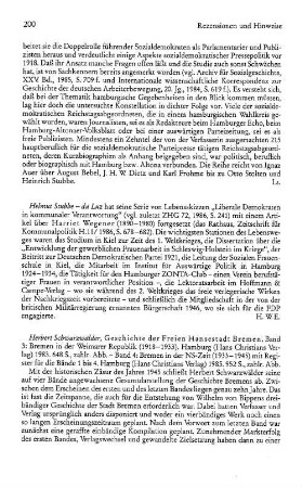 Schwarzwälder, Herbert :: Geschichte der Freien Hansestadt Bremen, Band 3, Bremen in der Weimarer Republik 1918 - 1933 : Hamburg, Christians, 1983