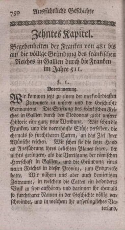 Zehntes Kapitel. Begebenheiten der Franken von 481 bis auf die völlige Gründung des fränkischen Reiches in Gallien durch die Franken im Jahre 511.
