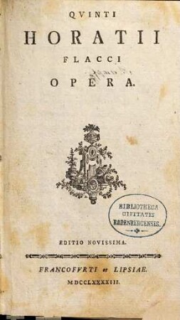Qvinti Horatii Flacci Opera