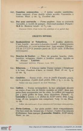 Objets divers (Nr. 608-626)