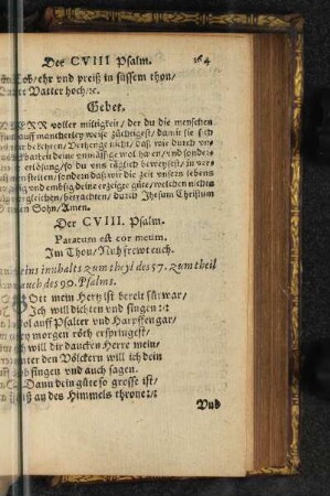 Der CVIII. Psalm.