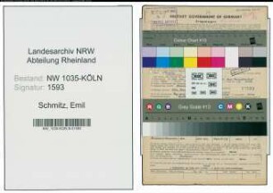 Entnazifizierung Emil Schmitz , geb. 06.07.1897 (Kaufmaennischer Angestellter)