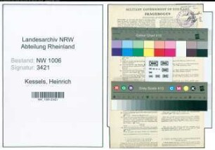 Entnazifizierung Heinrich Kessels , geb. 00.00.0000 (Monteur)