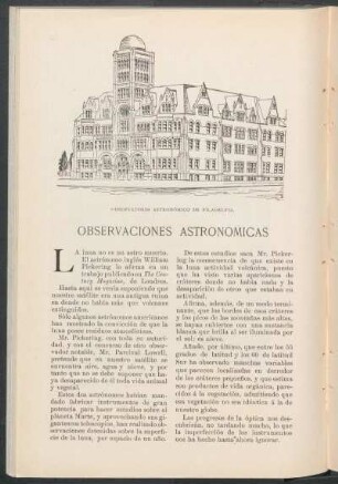Observaciones astronómicas.