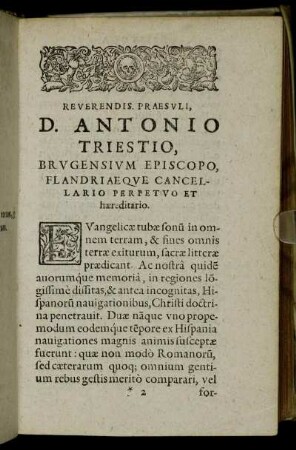 Reverendis. Præsuli, D. Antonio Triestio [...]