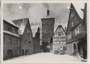 Winterlandschaft, Rothenburg ob der Tauber, Sieberstor und Spitalgasse