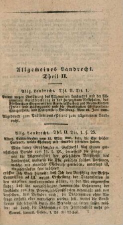 Allgemeines Landrecht. Theil II.