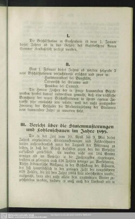 II. Errichtung drei neuer Beschälstationen