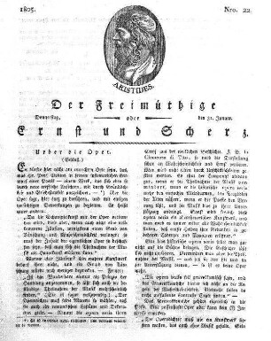 Nro. 22, Donnerstag, den 31. Januar 1805