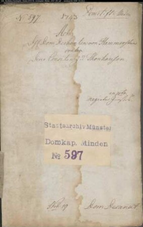 Domdechant von Hammerstein ./. Zinspflichtige zu Todtenhausen