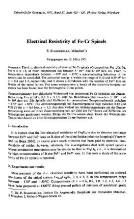 Electrical resistivity of Fe-Cr spinels