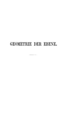 Geometrie der Ebenen.