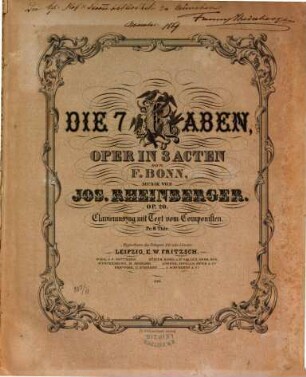 Die 7 Raben : Oper in 3 Acten von F. Bonn ; op. 20
