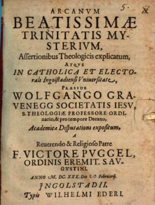 Arcanvm Beatissimae Trinitatis Mysterivm