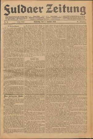 Ausgabe vom Samstag, den 03. Januar 1914.