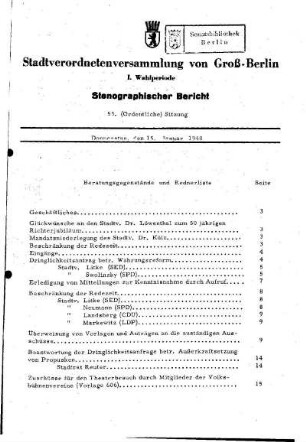 Nr. 53, 15. Januar 1948, Ordentliche Sitzung