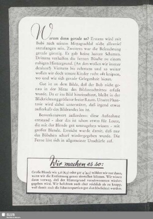 Warum denn gerade so?