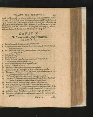 Caput X. De Exceptione praescriptionis.