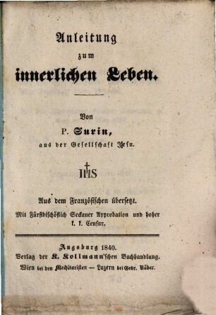 Anleitung zum innerlichen Leben