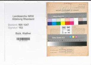 Entnazifizierung Walther Bock , geb. 23.08.1901 (Kaufmann)