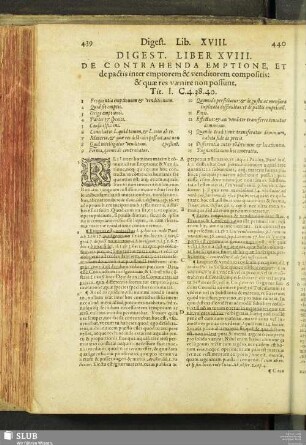 Digest. liber XVIII. de contrahenda emptione, et de pactis inter emptorem & venditorem compositis: & quae res vaenire non possunt