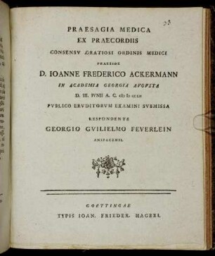 Praesagia Medica Ex Praccordiis