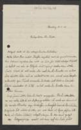 Brief von Georg Fischer an Unbekannt