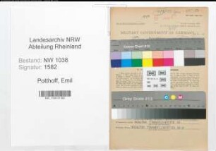 Entnazifizierung Emil Potthoff , geb. 22.06.1895 (Beamter)