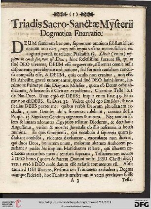 Triadis Sacro-Sanctae Mysterii