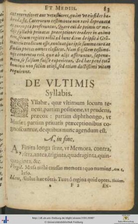De Ultimis Syllabis