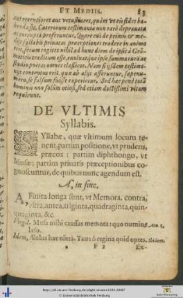 De Ultimis Syllabis