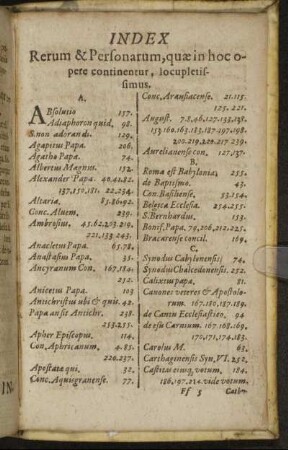 Index Rerum & Personarum