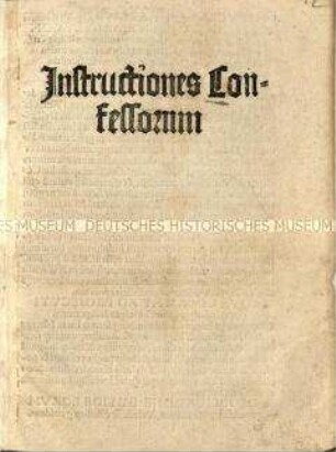 Instructiones confessorum (Anweisungen für Beichtväter)